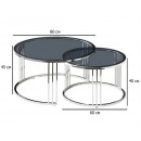 Комплект SIGNAL VIENNA (2 стола журнальных) дымчатый/серебряный